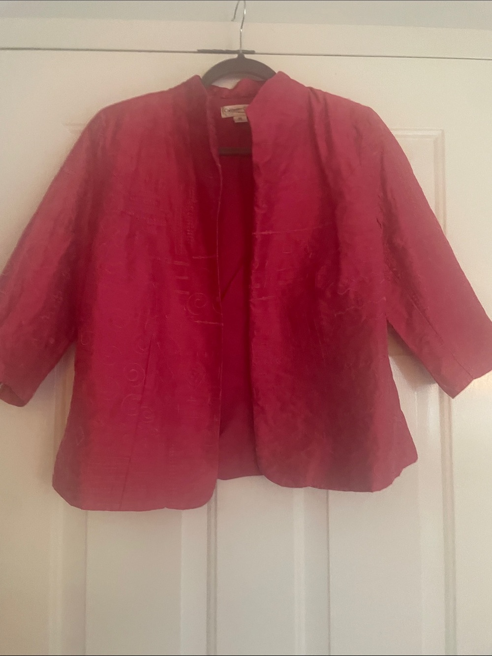 Coldwater Creek fuchsia Open-Front Blazer 100 silk